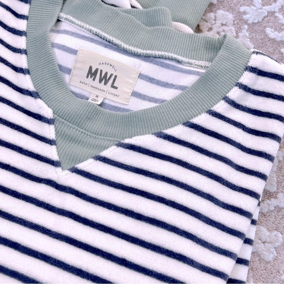 Madewell MWL Velour Stripe Crewneck - Picture 13 of 15